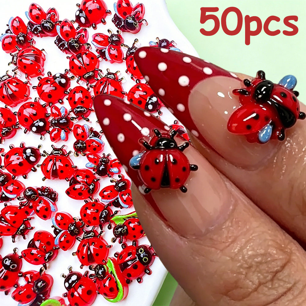 Art Craft Ladybug - 50 Piezas de Adornos de Uñas