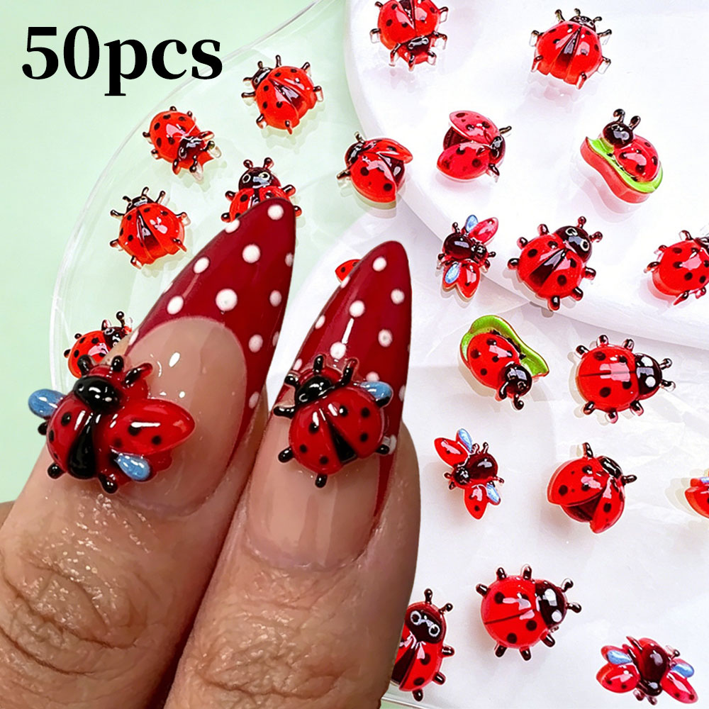 Art Craft Ladybug - 50 Piezas de Mini Mariquitas 3D