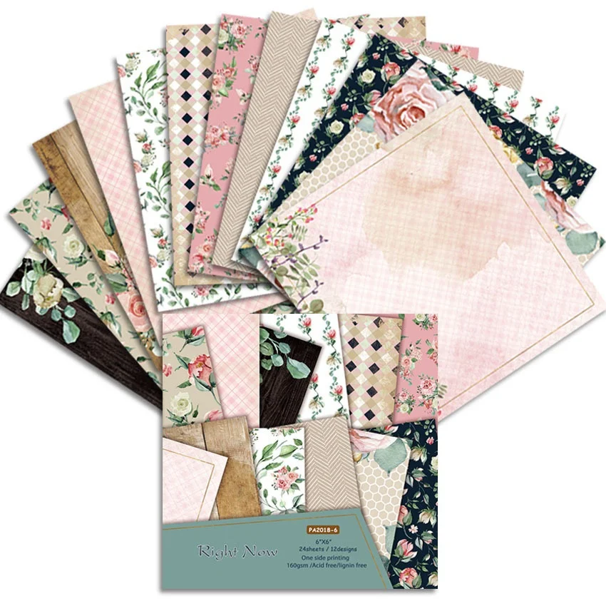 Art Craft Background - 12 hojas Right Now, almohadillas de