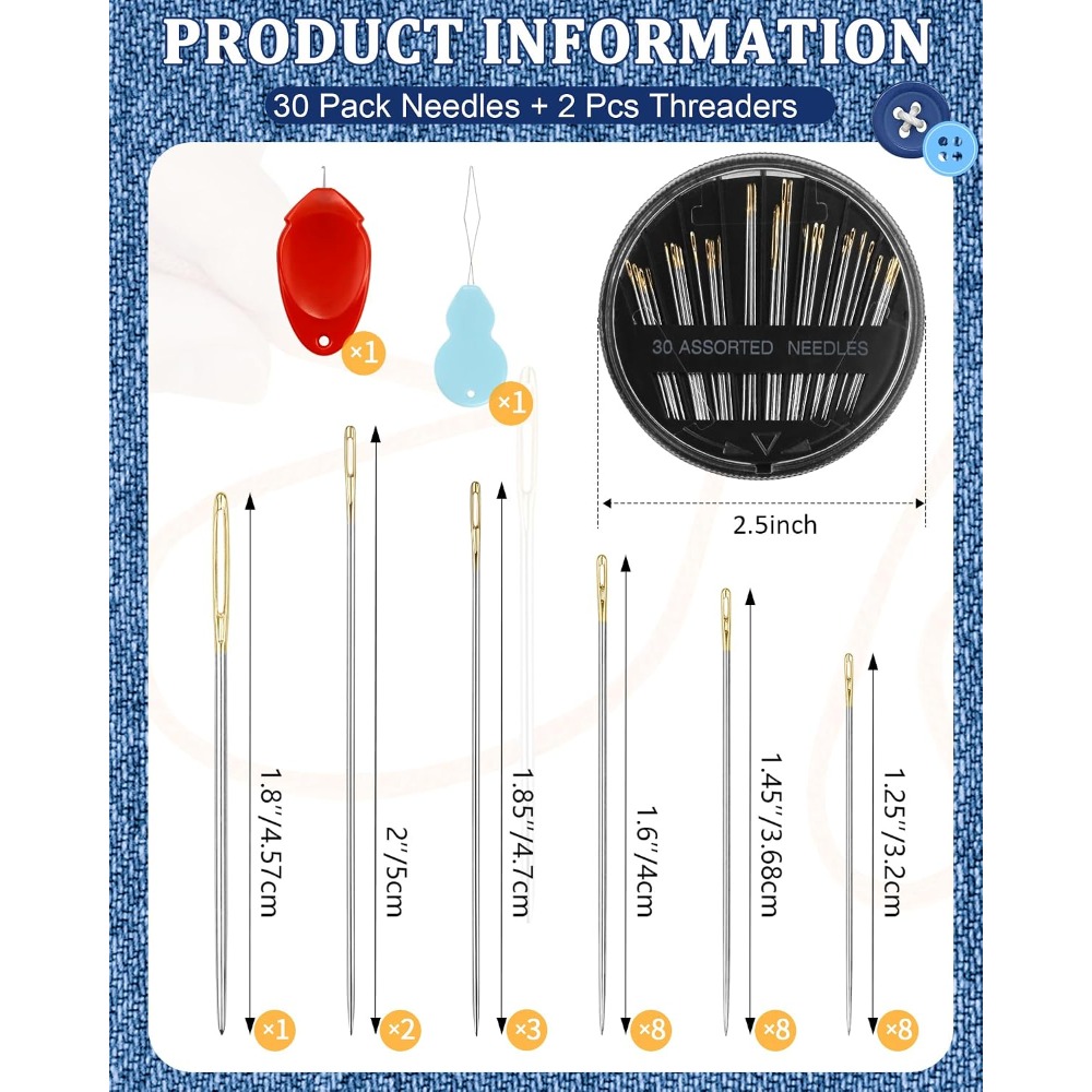 Craft Art Set - Juego de 30 Agujas de Coser