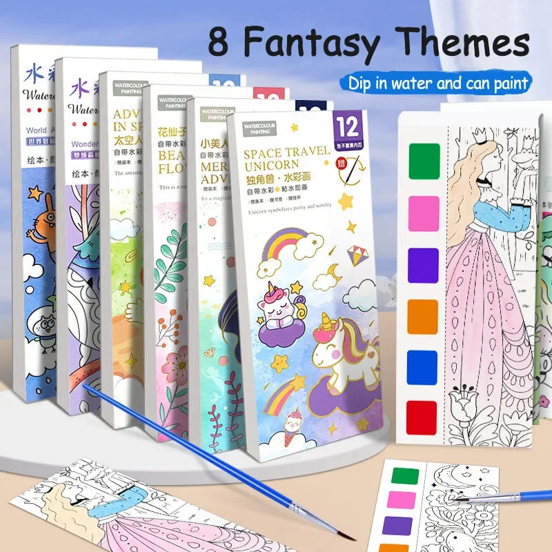 Gouache Paint Set - Juego de libros de acuarela portátiles,