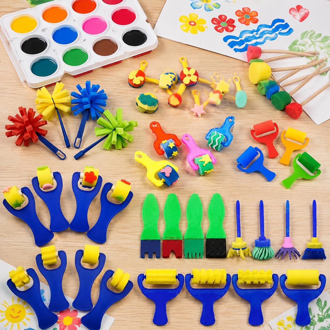 Art Craft Workshop - Paquete de esponjas y pinceles para