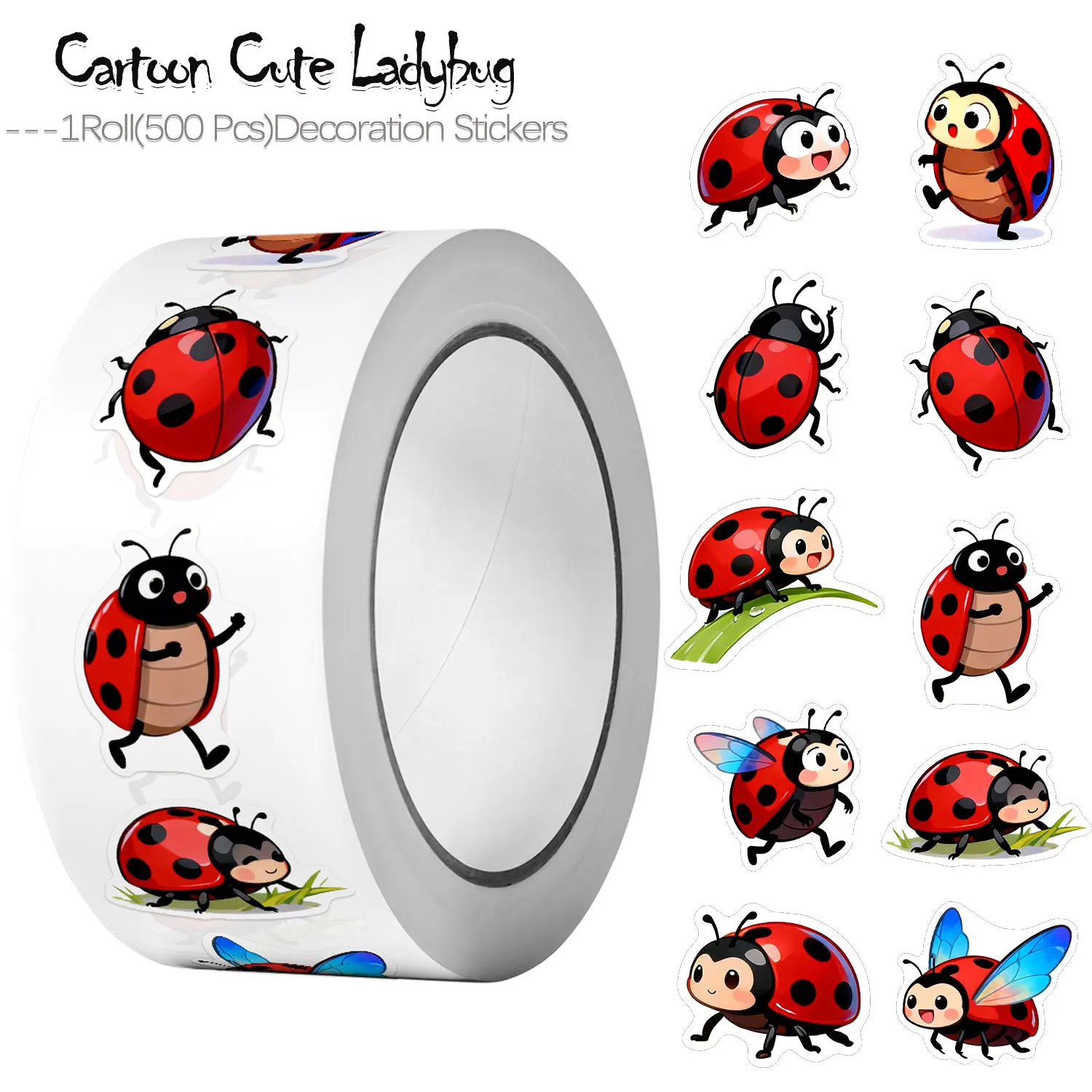 Art Craft Ladybug - 1 rollo (500 unidades) de 10