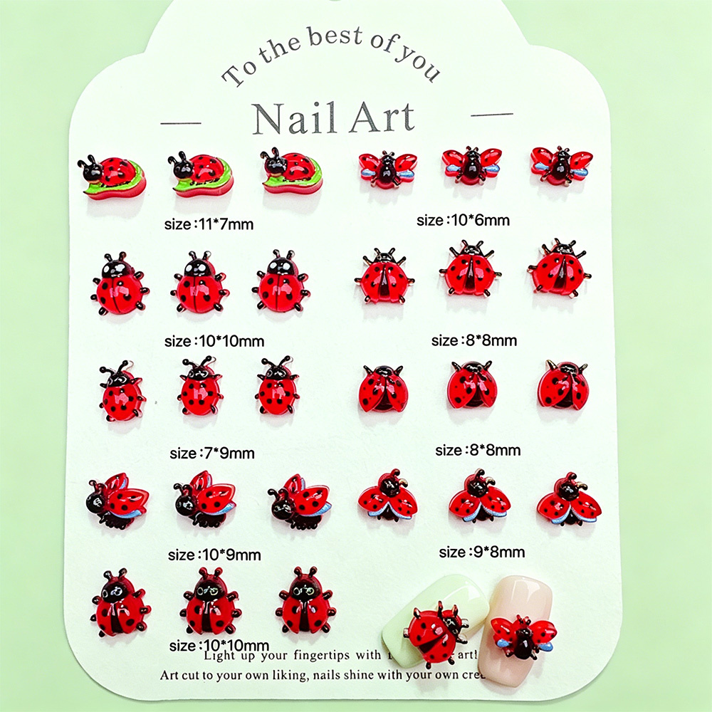 50 Piezas de Adornos de Uñas 3 - Art Craft Ladybug reseña y precio
