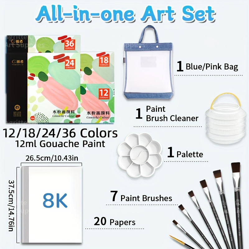 Juego de tubos de pintura Goua - Gouache Paint Set reseña y precio