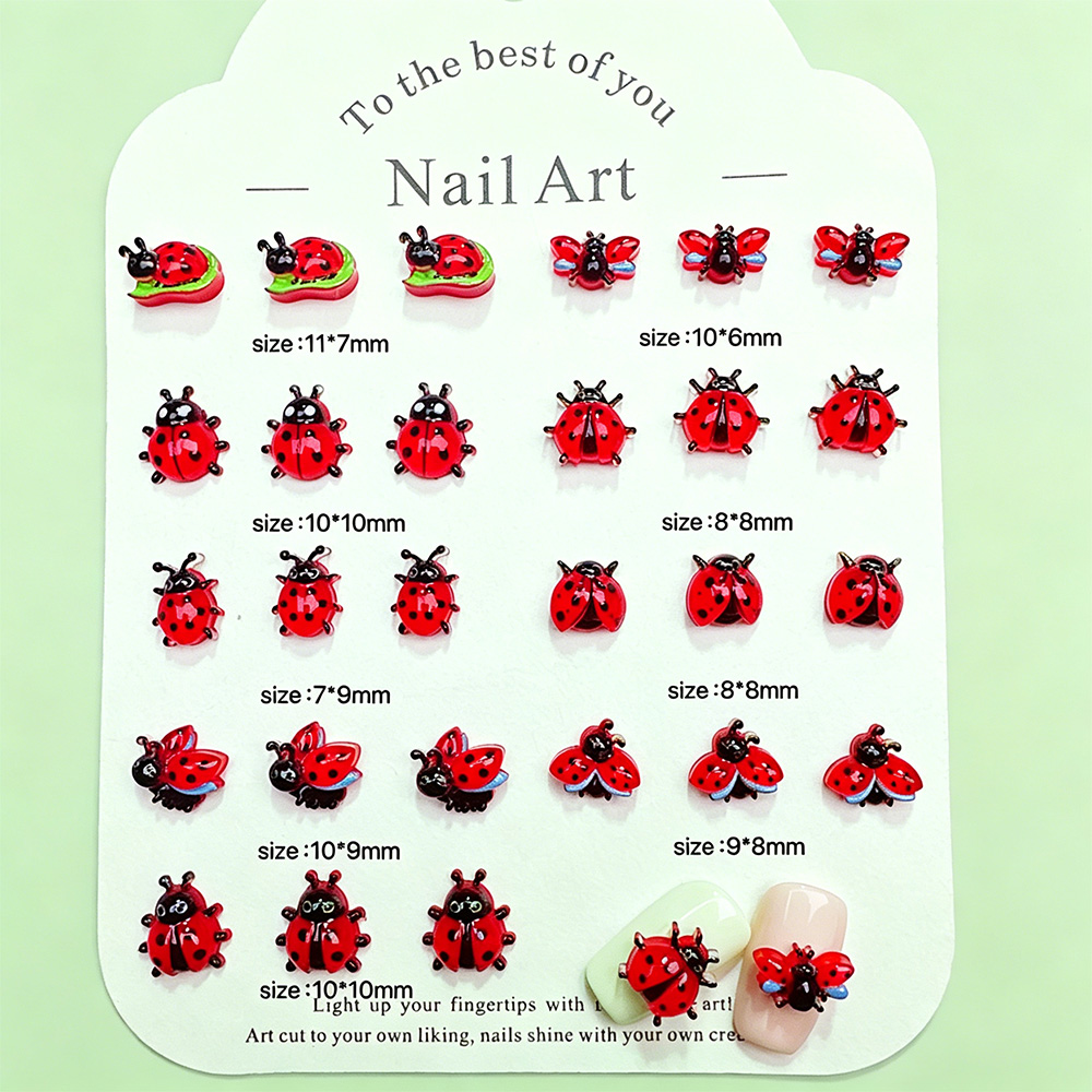 50 Piezas de Adornos de Uñas 3 - Art Craft Ladybug reseña y precio