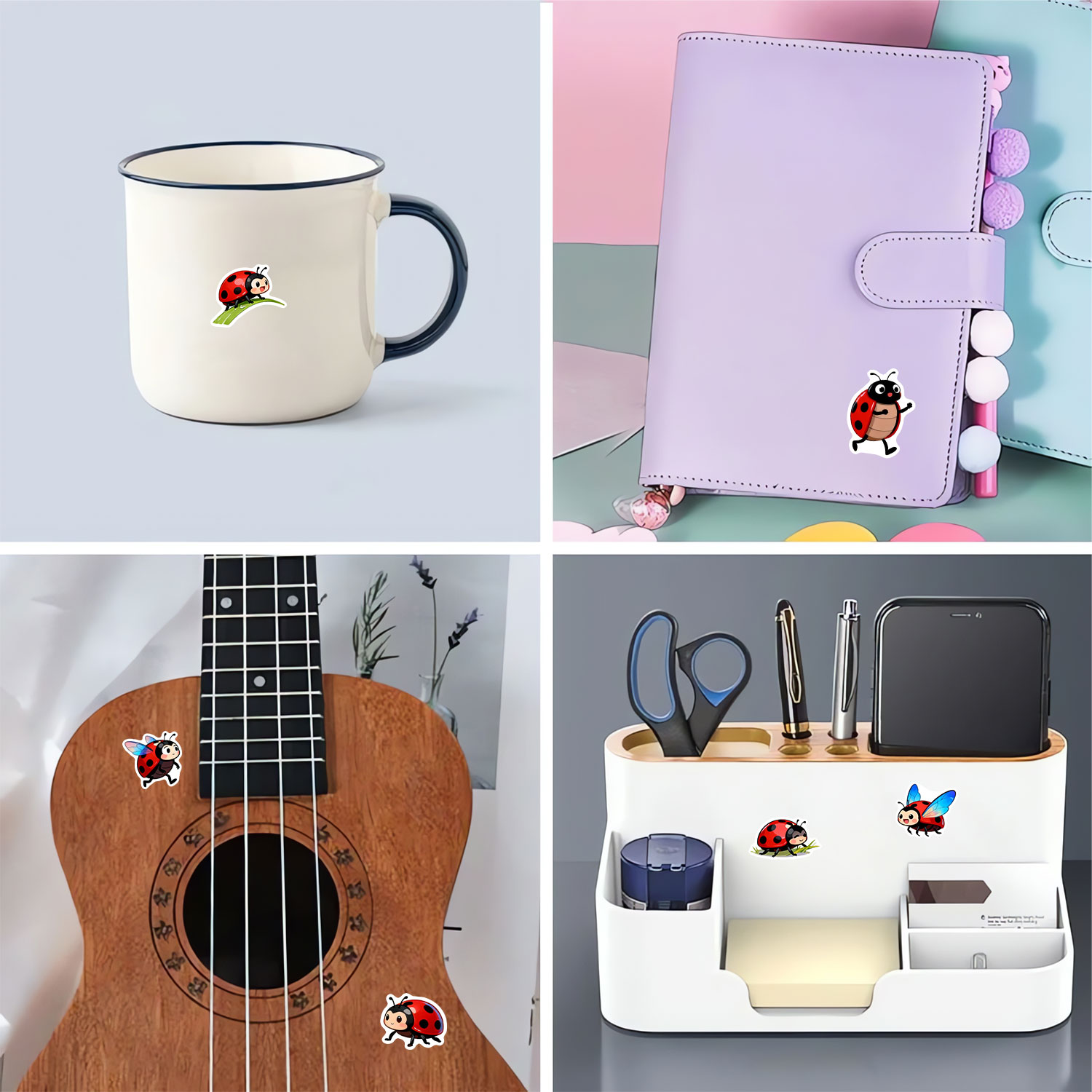 1 rollo (500 uds) 10 pegatinas - Art Craft Ladybug reseña y precio