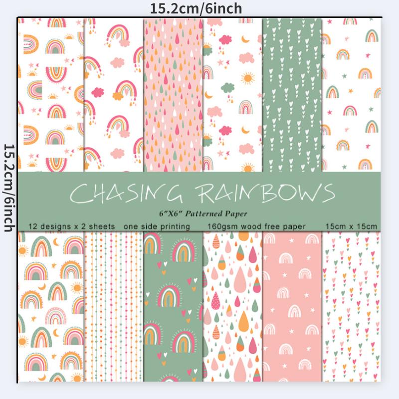 24 Hojas/Set de Papel Artesana - Art Craft Background reseña y precio